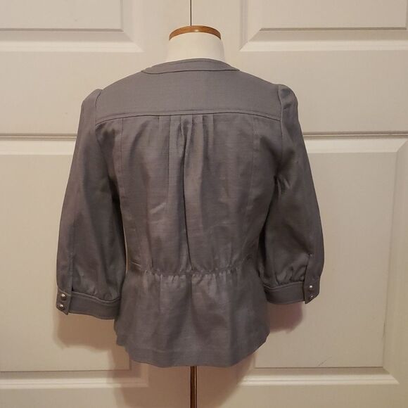 Tribal Womens Button Down Grey Fitted Blazer Jacket Size 8 - Picture 2 of 4